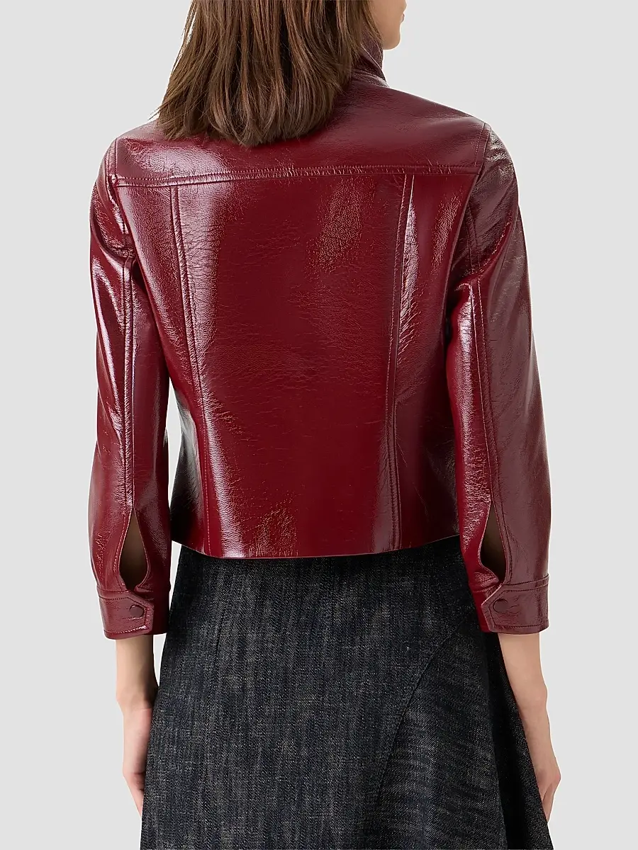 Akris punto Women's Crinkled Faux-Leather Jacket | Thumbnail 3
