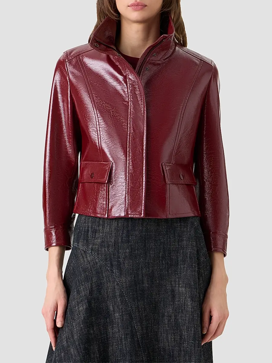 Akris punto Women's Crinkled Faux-Leather Jacket | Thumbnail 4