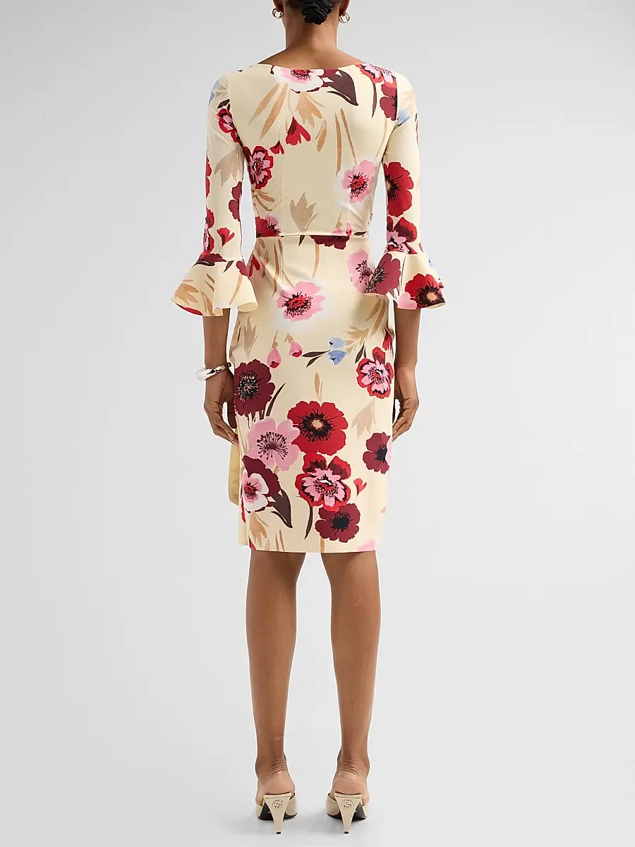 Chiara Boni La Petite Robe Women's Triana Floral Draped Midi Dress | Thumbnail 3 Chiara Boni La Petite Robe Women's Triana Floral Draped Midi Dress | Thumbnail 3