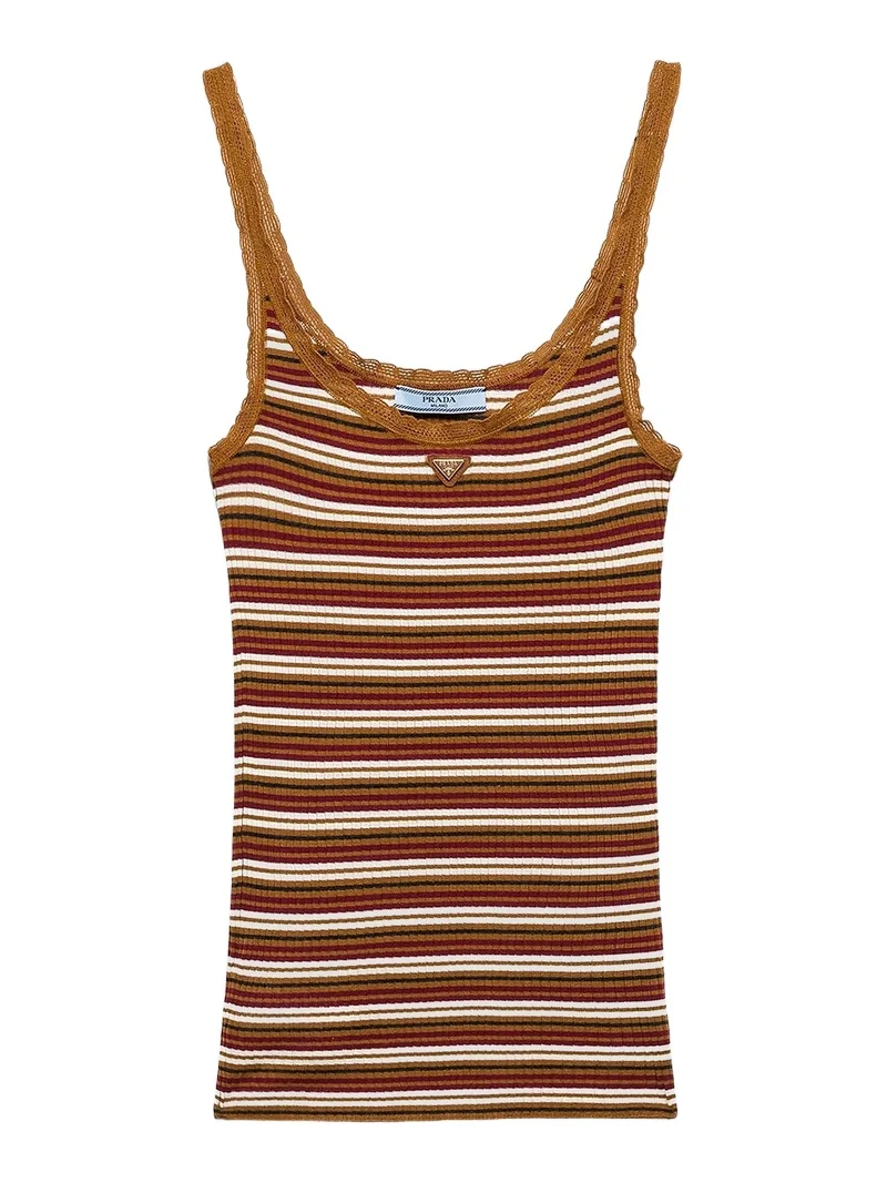 Prada Women's Striped Cotton Top
