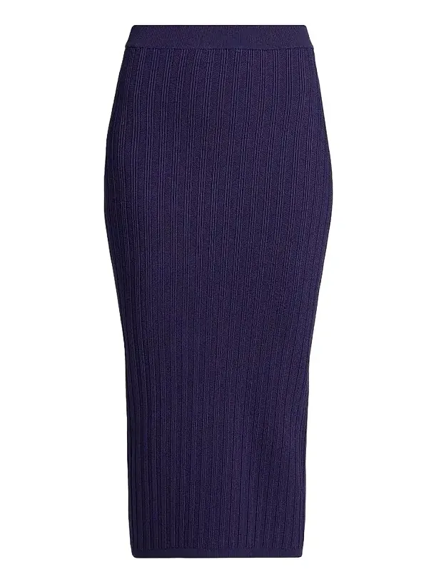 Women's La Vacanza Mesh Rib-Knit Midi-Skirt