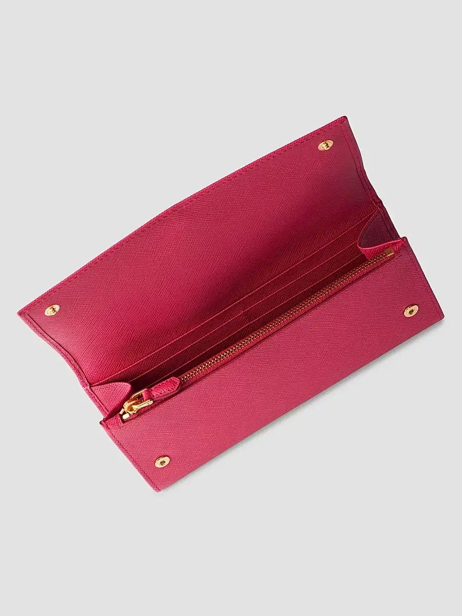 Prada Women's Saffiano Leather Wallet with Shoulder Strap - Pink | Thumbnail 6 Prada Women's Saffiano Leather Wallet with Shoulder Strap - Pink | Thumbnail 6