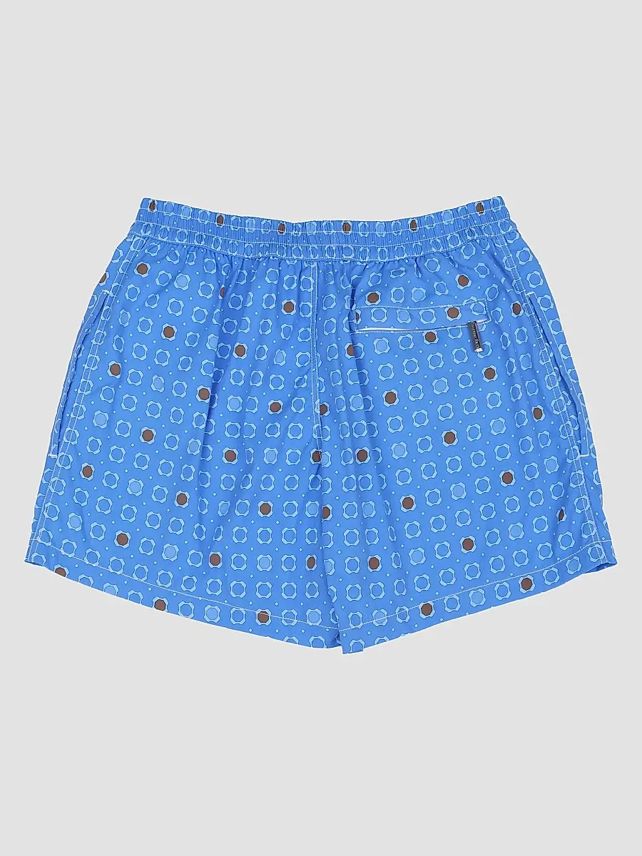 Stefano Ricci Men's Beach Shorts with Button and Zipper - Blue | Thumbnail 2