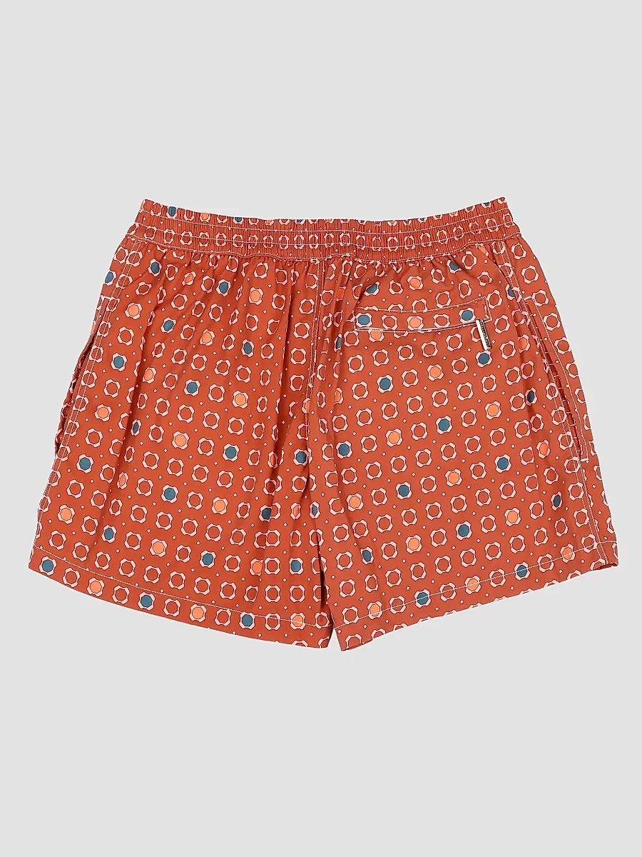Stefano Ricci Men's Beach Shorts with Button and Zipper - Peach | Thumbnail 2 Stefano Ricci Men's Beach Shorts with Button and Zipper - Peach | Thumbnail 2