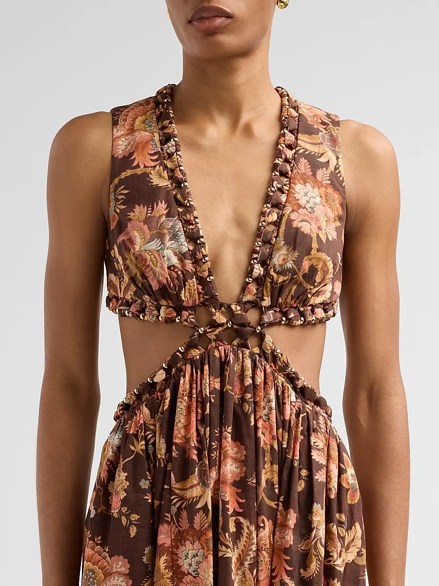 Zimmermann Women's Aster Floral Cut Out Midi Dress | Thumbnail 5 Zimmermann Women's Aster Floral Cut Out Midi Dress | Thumbnail 5