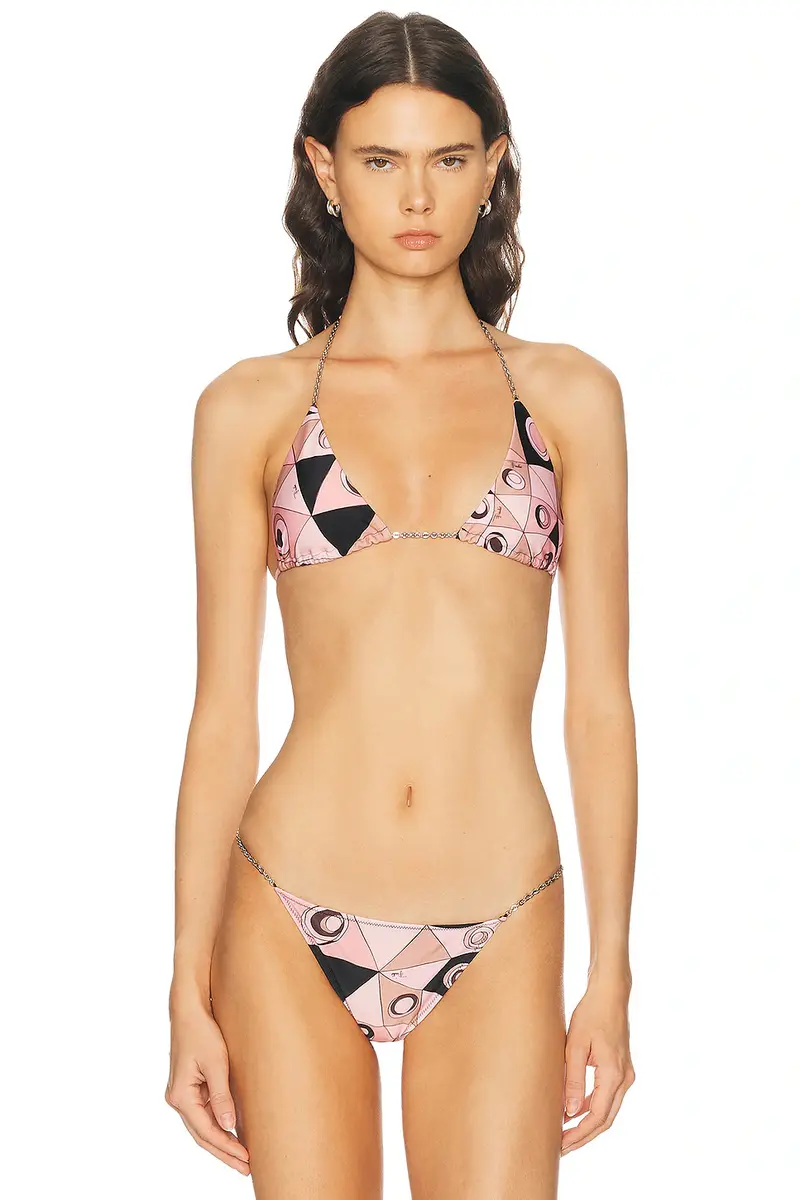 PUCCI Lycra Triangle Bikini Bra Top