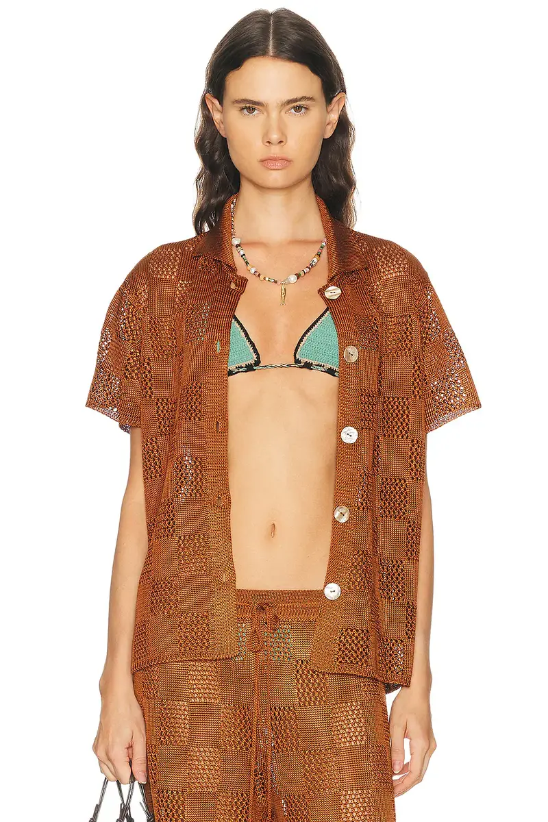Calle Del Mar Checkers Short Sleeve Shirt | Image 1 Calle Del Mar Checkers Short Sleeve Shirt | Image 1