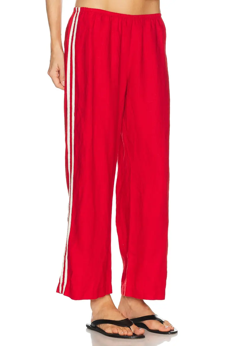 DONNI. The Linen Crop Racer Stripe Pant | Thumbnail 3