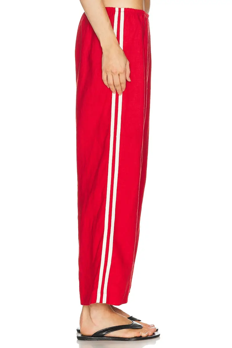 DONNI. The Linen Crop Racer Stripe Pant | Thumbnail 4