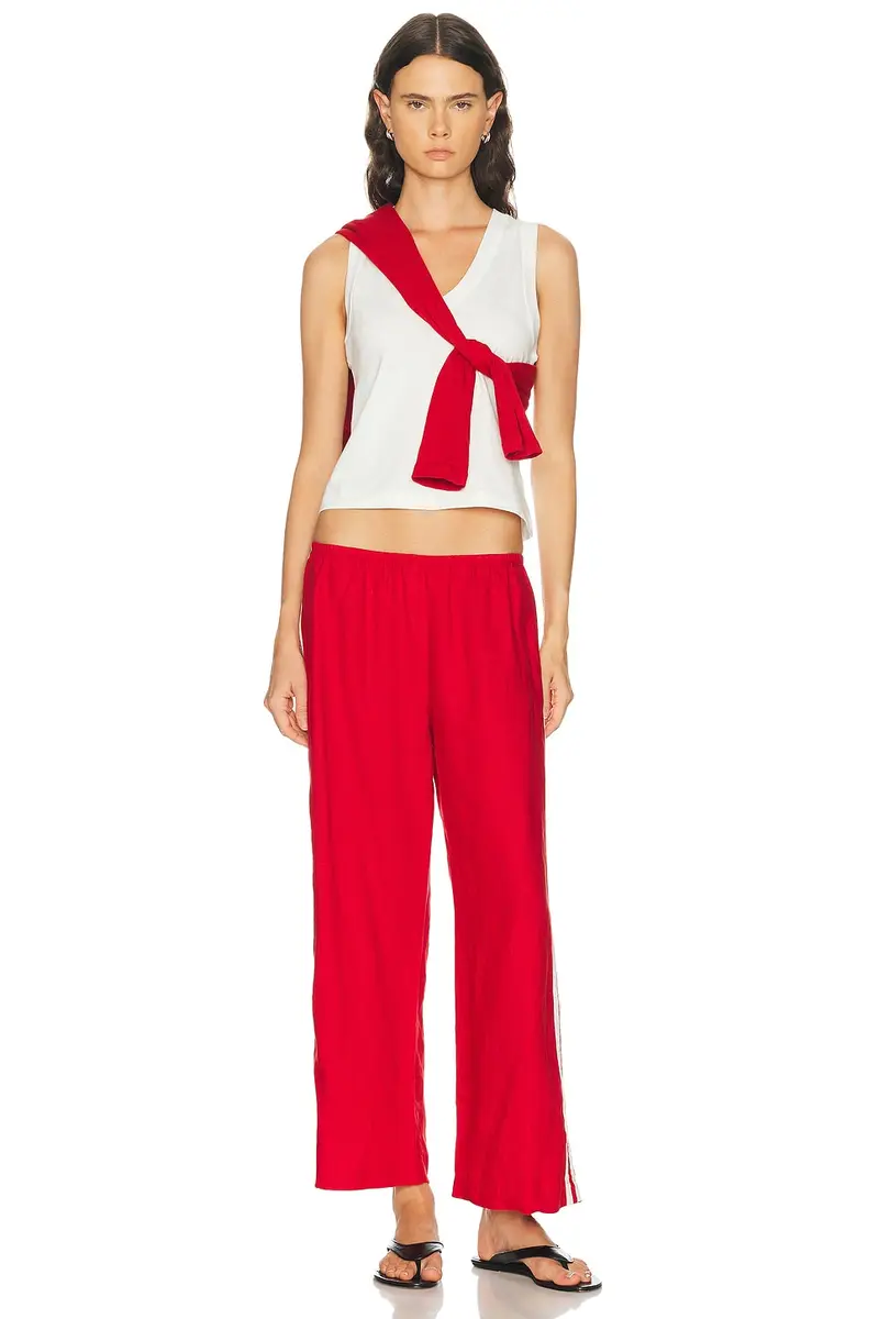DONNI. The Linen Crop Racer Stripe Pant | Thumbnail 6