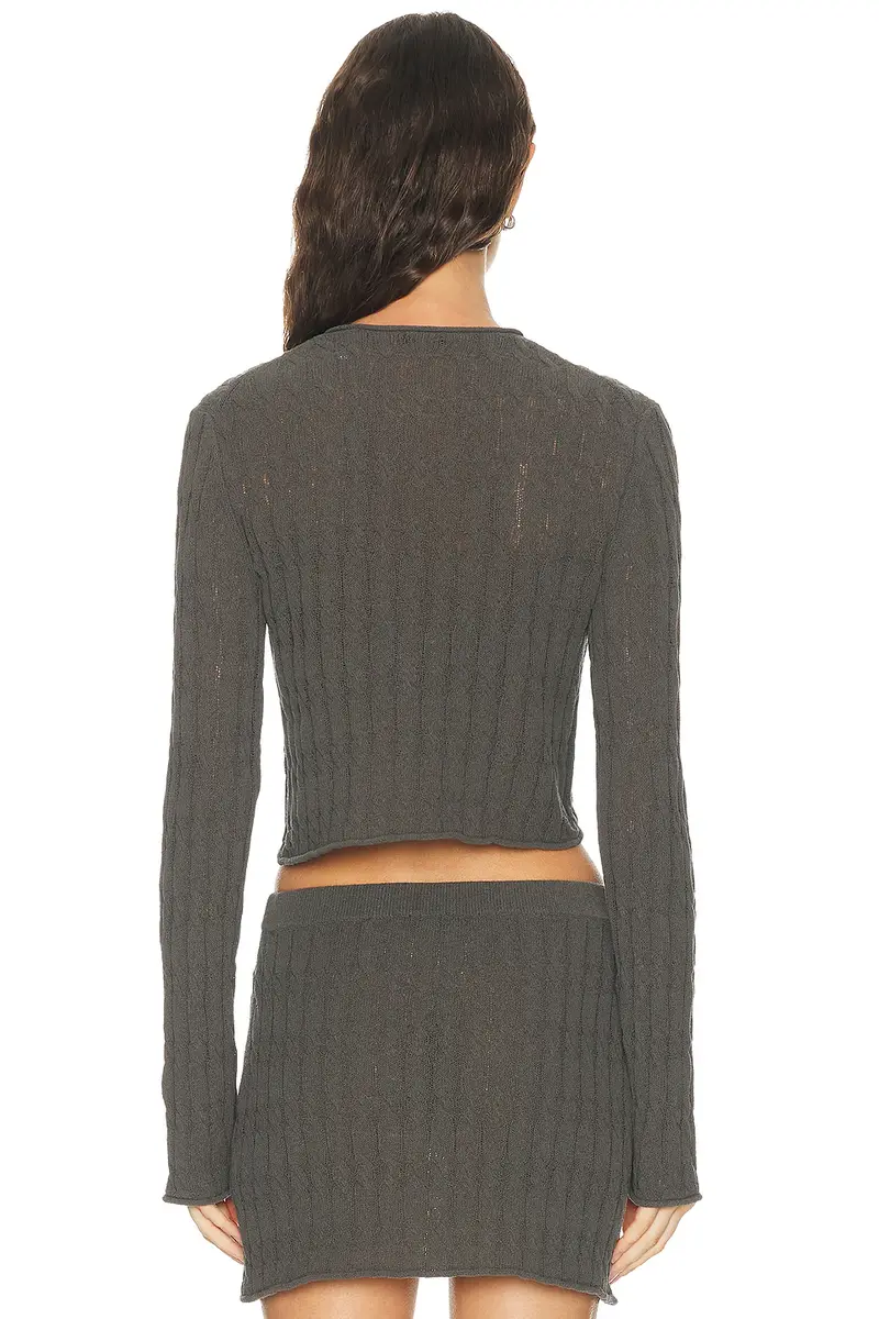 Helmut Lang Cable Crop Cardigan | Thumbnail 3 Helmut Lang Cable Crop Cardigan | Thumbnail 3