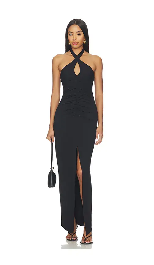 susana monaco Cross Front Gathered Front Dress | Image 1 susana monaco Cross Front Gathered Front Dress | Image 1