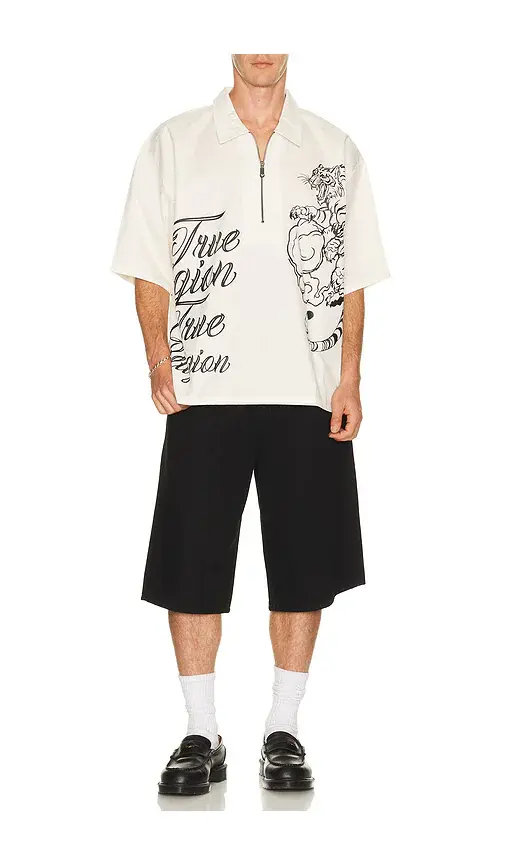 True Religion Half Zip Tiger Short Sleeve Shirt | Thumbnail 5 True Religion Half Zip Tiger Short Sleeve Shirt | Thumbnail 5