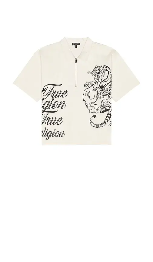 True Religion Half Zip Tiger Short Sleeve Shirt | Thumbnail 6 True Religion Half Zip Tiger Short Sleeve Shirt | Thumbnail 6