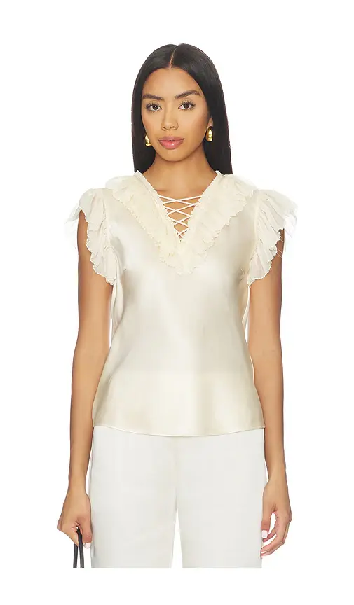 Ulla Johnson Ilyana Sleeveless Silk Top With Lace Up | Image 1 Ulla Johnson Ilyana Sleeveless Silk Top With Lace Up | Image 1