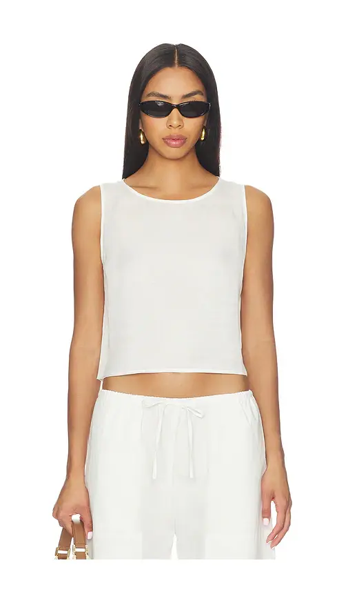 LESET Daniel Crop Sleeveless Crew | Image 1 LESET Daniel Crop Sleeveless Crew | Image 1