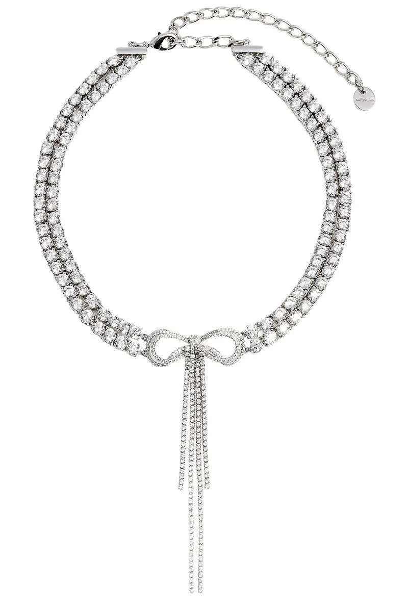 Self-Portrait Double Crystal Bow Choker