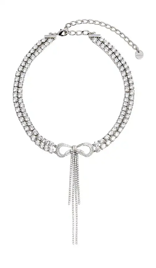 Self-Portrait Double Crystal Bow Choker | Image 1 Self-Portrait Double Crystal Bow Choker | Image 1