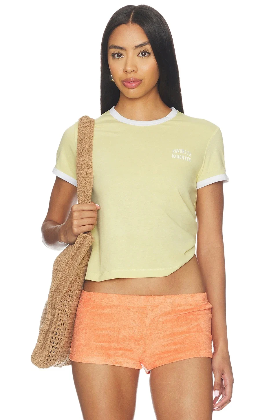 Favorite Daughter The Cropped Favorite Daughter Ringer Tee