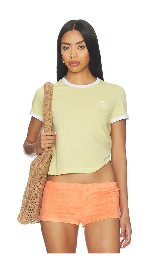 Favorite Daughter The Cropped Favorite Daughter Ringer Tee | Image 1 Favorite Daughter The Cropped Favorite Daughter Ringer Tee | Image 1