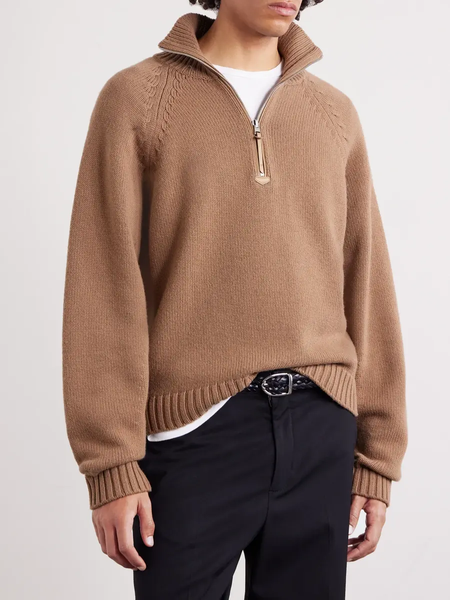 Tom Ford Wool and Cashmere-Blend Half-Zip Sweater - Men | Thumbnail 3 Tom Ford Wool and Cashmere-Blend Half-Zip Sweater - Men | Thumbnail 3