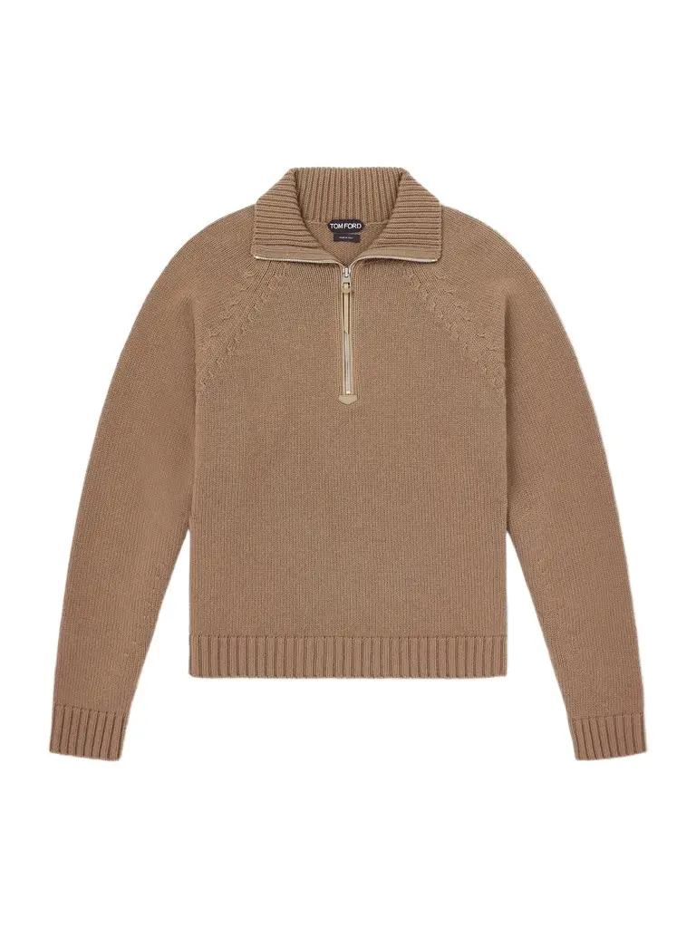 Tom Ford Wool and Cashmere-Blend Half-Zip Sweater - Men | Image 1 Tom Ford Wool and Cashmere-Blend Half-Zip Sweater - Men | Image 1