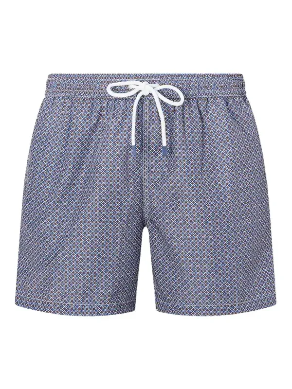 Madeira Straight-Leg Short-Length Printed Swim Shorts - Men Madeira Straight-Leg Short-Length Printed Swim Shorts - Men