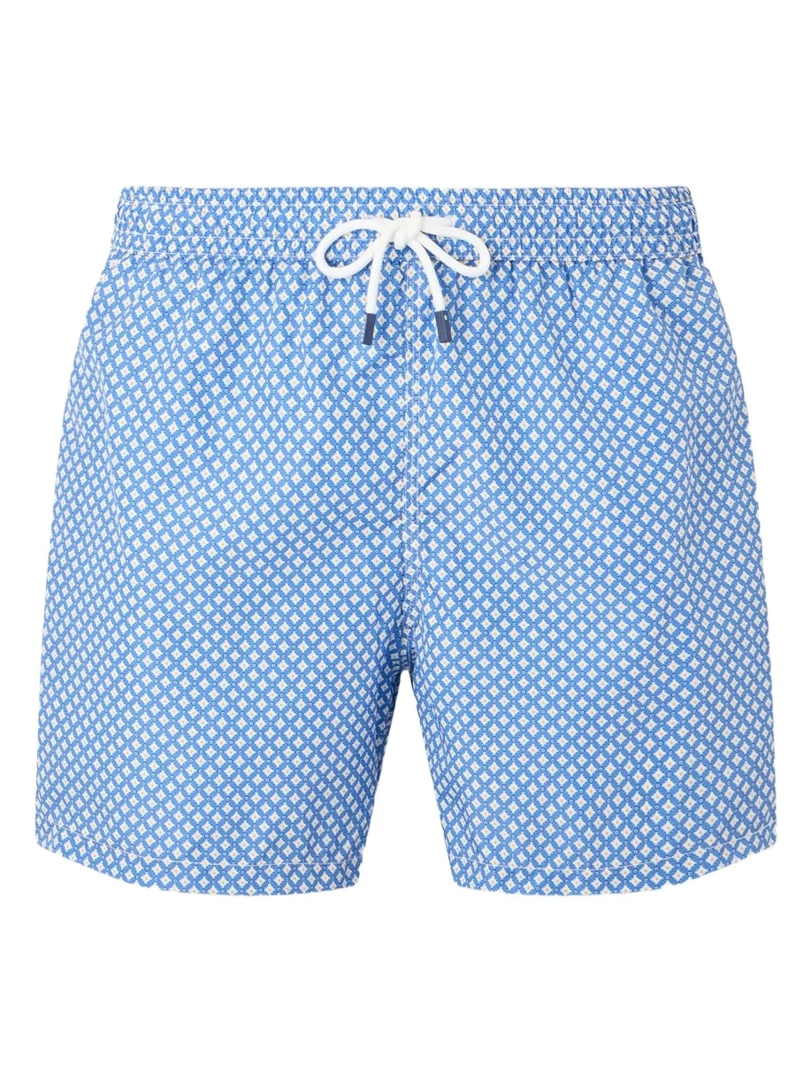 FEDELI Madeira Straight-Leg Mid-Length Printed Swim Shorts - Men