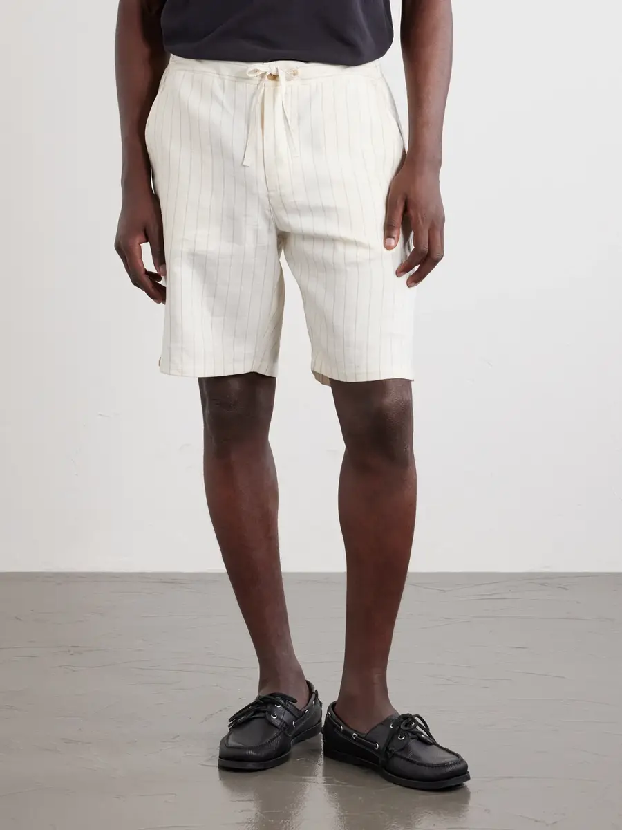 Frescobol Carioca Straight-Leg Striped Linen and Cotton-Blend Drawstring Shorts - Men | Thumbnail 3 Frescobol Carioca Straight-Leg Striped Linen and Cotton-Blend Drawstring Shorts - Men | Thumbnail 3