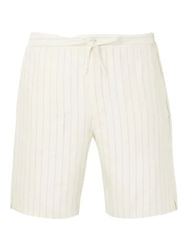 Straight-Leg Striped Linen and Cotton-Blend Drawstring Shorts - Men Straight-Leg Striped Linen and Cotton-Blend Drawstring Shorts - Men