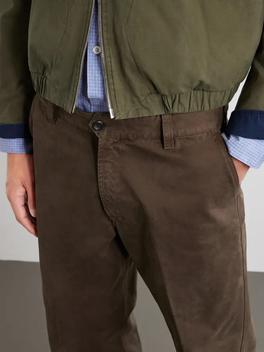 Drake's Straight-Leg Peached Cotton-Twill Trousers - Men | Thumbnail 5