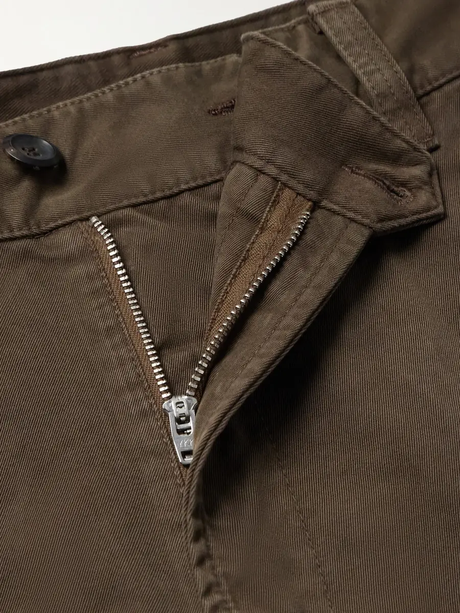 Drake's Straight-Leg Peached Cotton-Twill Trousers - Men | Thumbnail 6