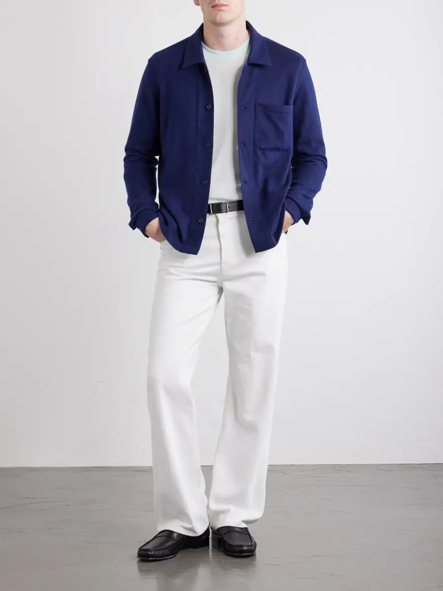 Tom Ford Logo-Embroidered Cashmere Shirt - Men | Thumbnail 2 Tom Ford Logo-Embroidered Cashmere Shirt - Men | Thumbnail 2