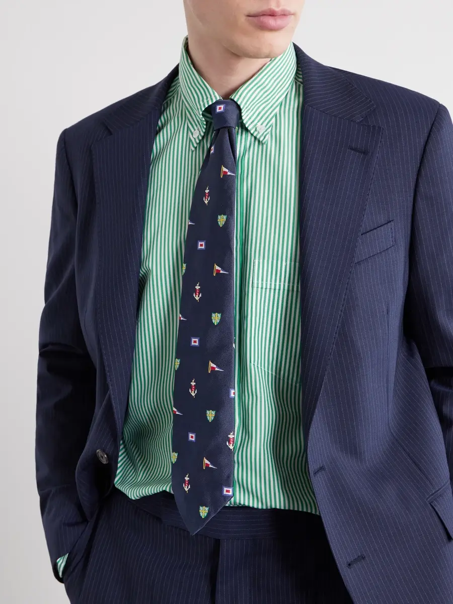 Polo Ralph Lauren 8cm Embroidered Silk Tie - Men | Thumbnail 2 Polo Ralph Lauren 8cm Embroidered Silk Tie - Men | Thumbnail 2