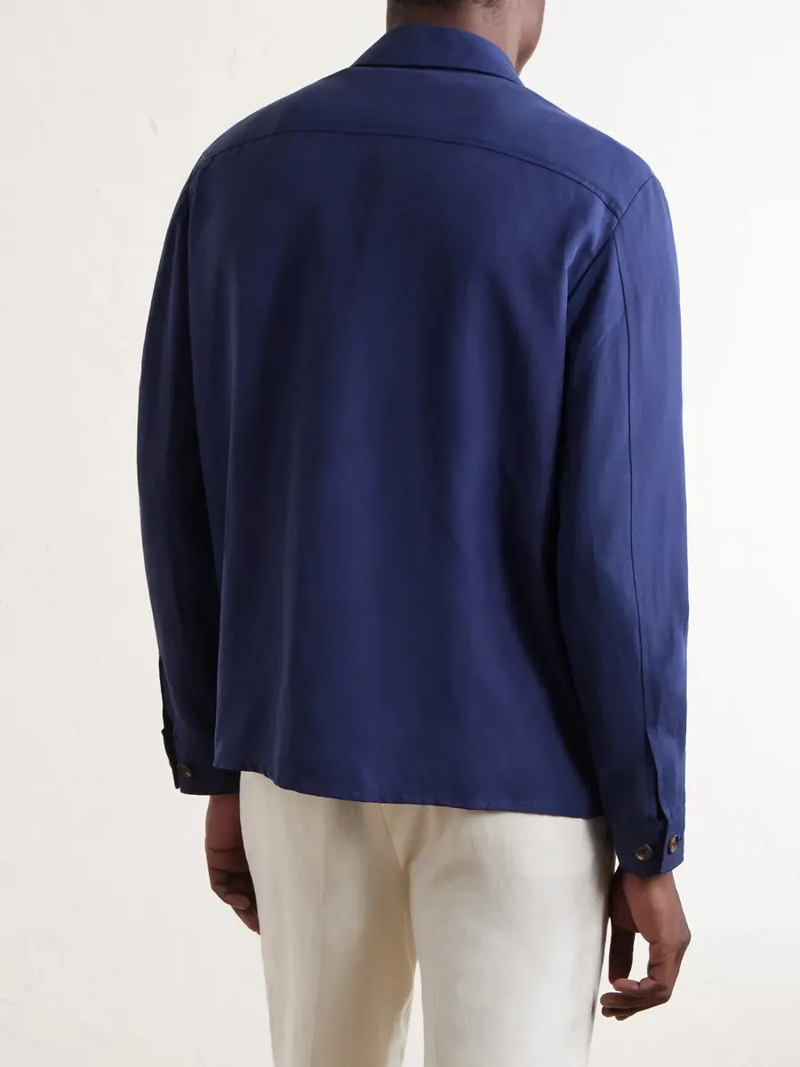 ELEVENTY Lyocell and Linen-Blend Shirt - Men | Thumbnail 4