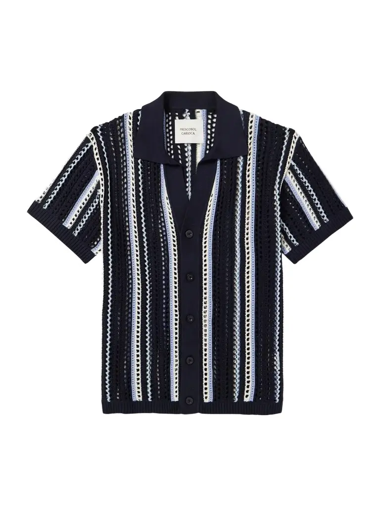 Frescobol Carioca Pinto Crocheted Cotton Shirt - Men | Image 1 Frescobol Carioca Pinto Crocheted Cotton Shirt - Men | Image 1