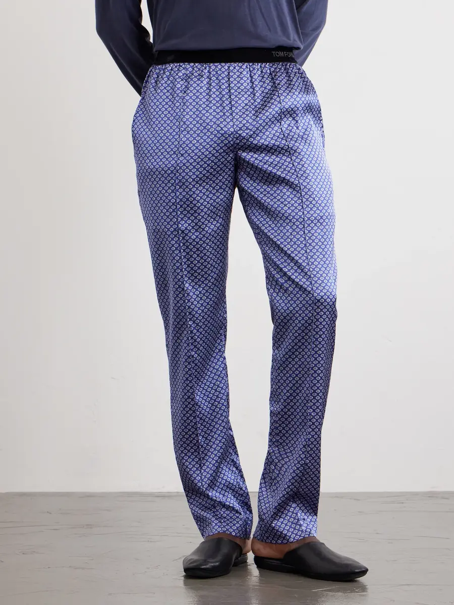 Tom Ford Printed Silk-Blend Satin Pyjama Trousers - Men | Thumbnail 3 Tom Ford Printed Silk-Blend Satin Pyjama Trousers - Men | Thumbnail 3