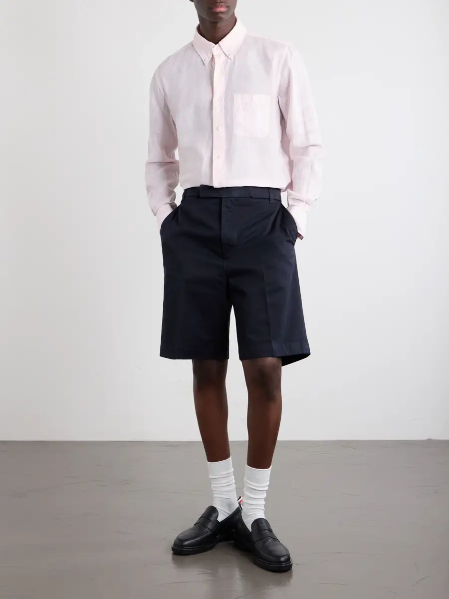 Thom Browne Button-Down Collar Garment-Dyed Linen Shirt - Men | Thumbnail 2 Thom Browne Button-Down Collar Garment-Dyed Linen Shirt - Men | Thumbnail 2