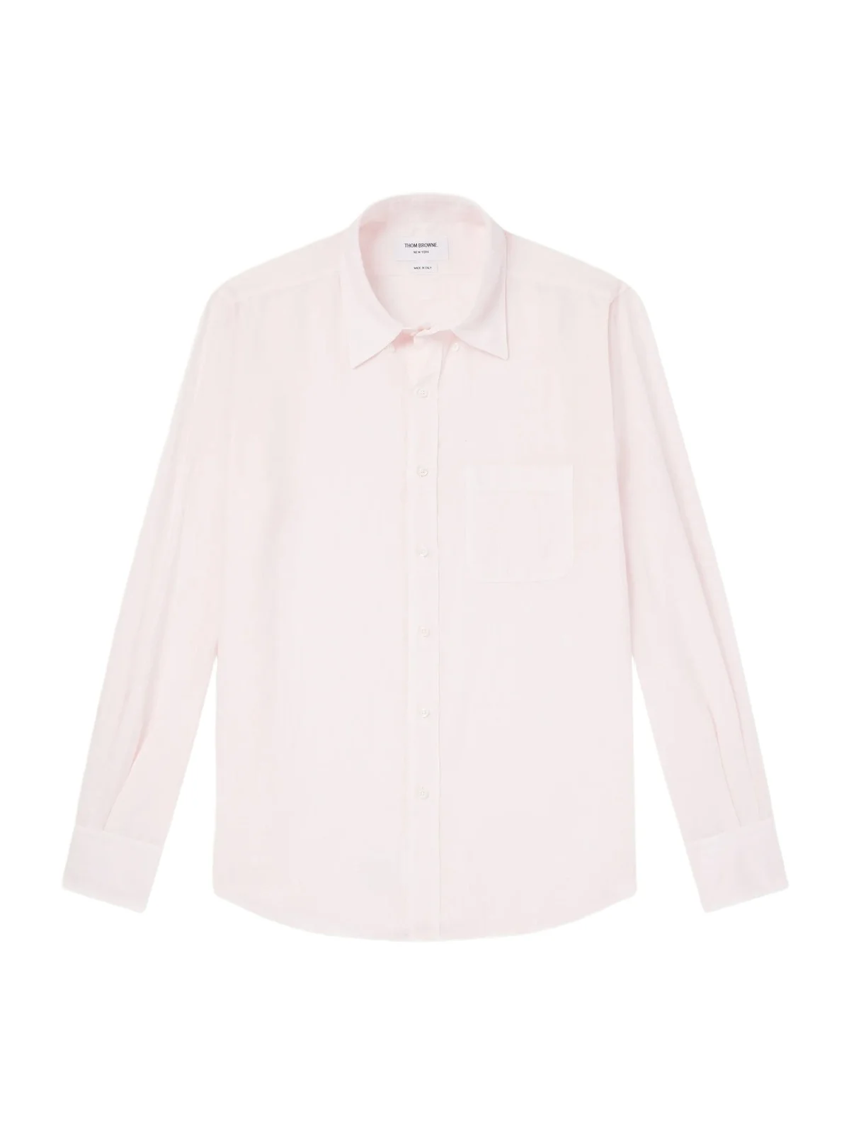 Thom Browne Button-Down Collar Garment-Dyed Linen Shirt - Men