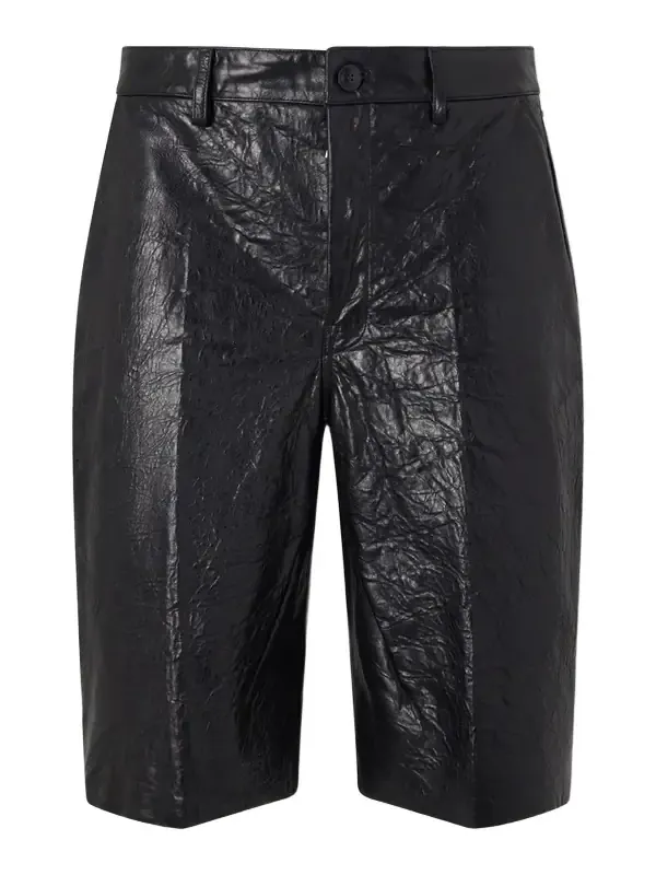 Straight-Leg Full-Grain Leather Shorts - Men Straight-Leg Full-Grain Leather Shorts - Men