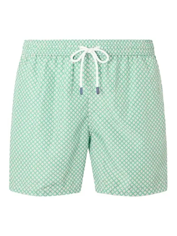 Madeira Straight-Leg Mid-Length Printed Swim Shorts - Men Madeira Straight-Leg Mid-Length Printed Swim Shorts - Men