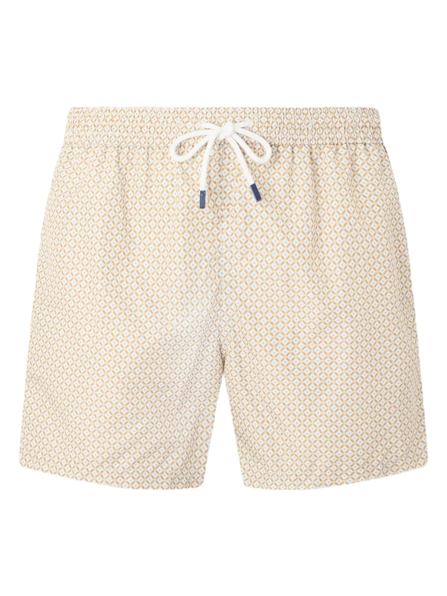 FEDELI Madeira Straight-Leg Mid-Length Printed Swim Shorts - Men