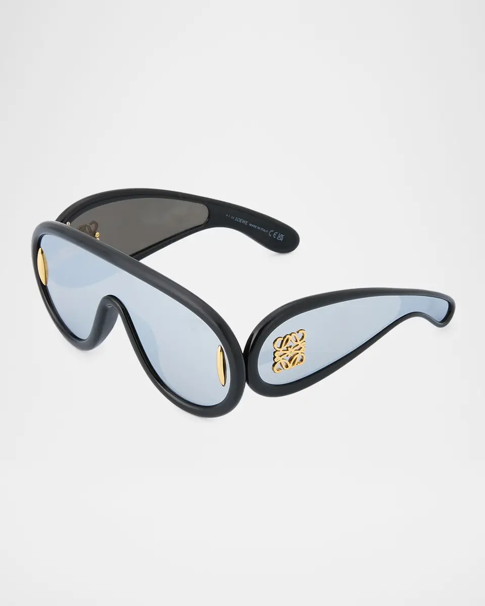Loewe Men's Wave Acetate Anagram-Temple Mask Sunglasses | Thumbnail 2 Loewe Men's Wave Acetate Anagram-Temple Mask Sunglasses | Thumbnail 2