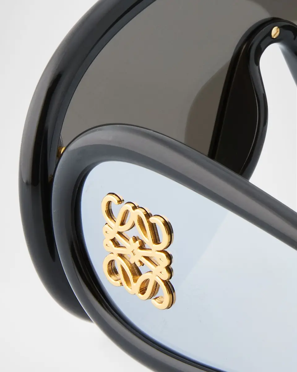 Loewe Men's Wave Acetate Anagram-Temple Mask Sunglasses | Thumbnail 3 Loewe Men's Wave Acetate Anagram-Temple Mask Sunglasses | Thumbnail 3