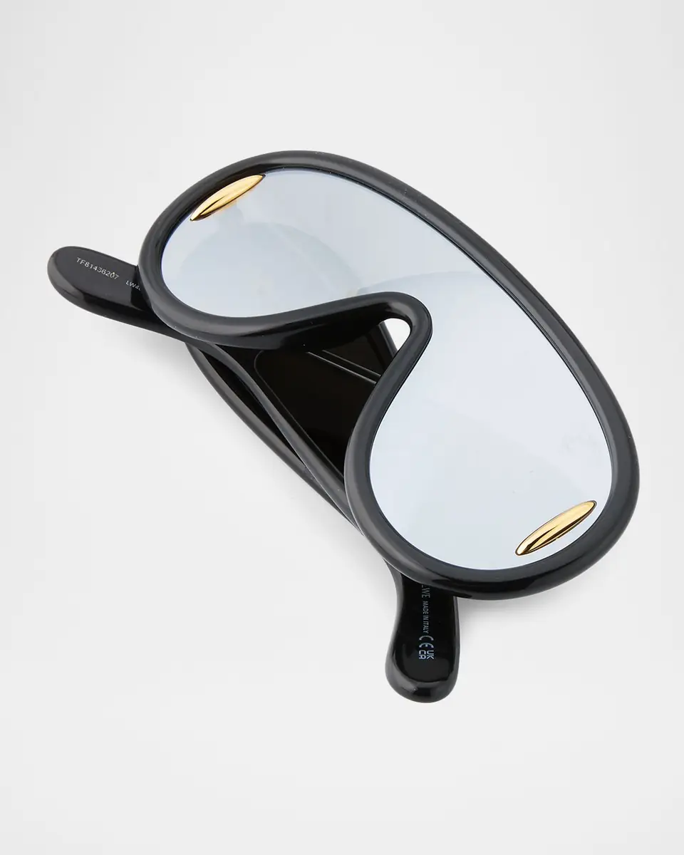 Loewe Men's Wave Acetate Anagram-Temple Mask Sunglasses | Thumbnail 4 Loewe Men's Wave Acetate Anagram-Temple Mask Sunglasses | Thumbnail 4