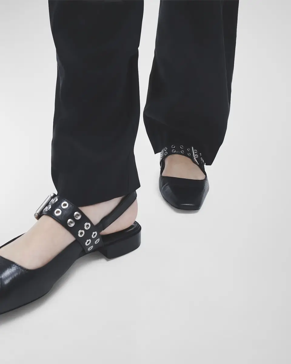 rag & bone Astra Leather Buckle Slingback Ballerina Flats | Thumbnail 2