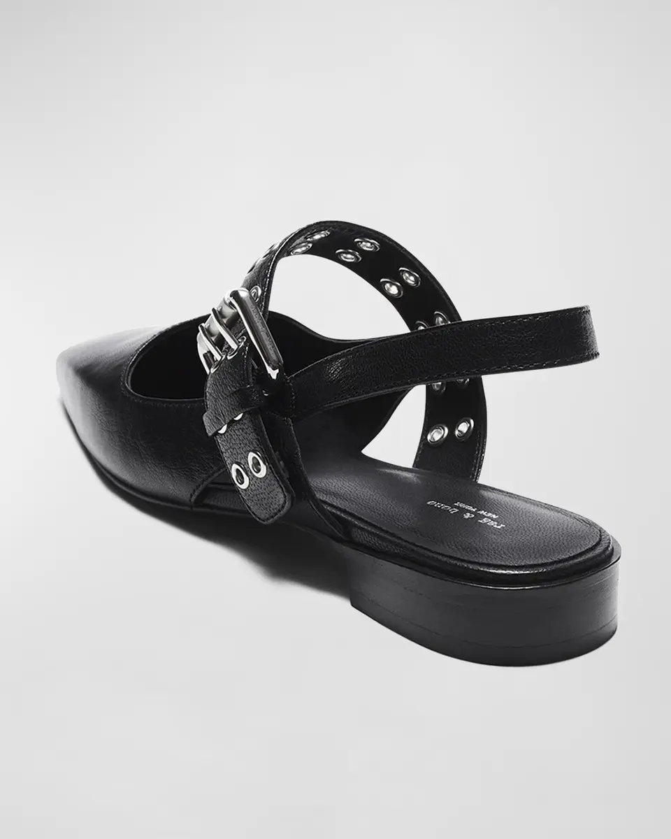 rag & bone Astra Leather Buckle Slingback Ballerina Flats | Thumbnail 3