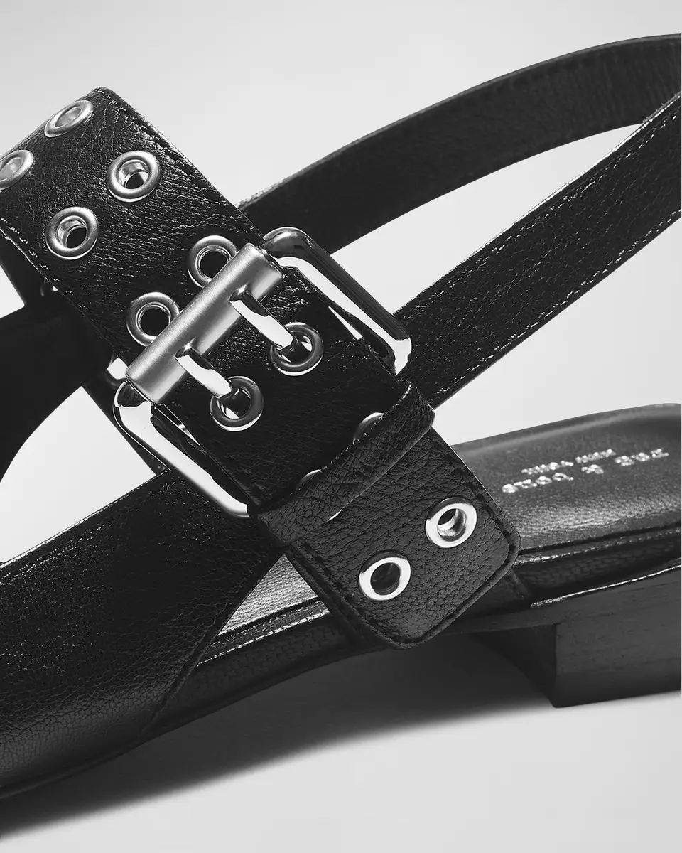 rag & bone Astra Leather Buckle Slingback Ballerina Flats | Thumbnail 5