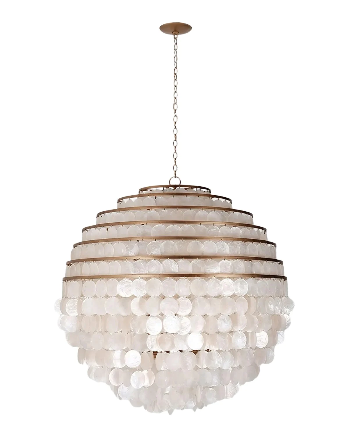 Kalco Lighting Sphere 28" Capiz 4-Light Chandelier
