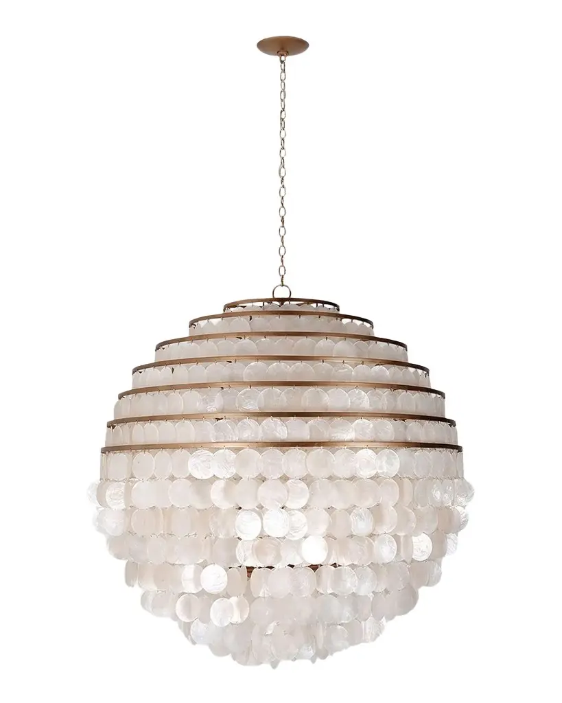 Kalco Lighting Sphere 28" Capiz 4-Light Chandelier